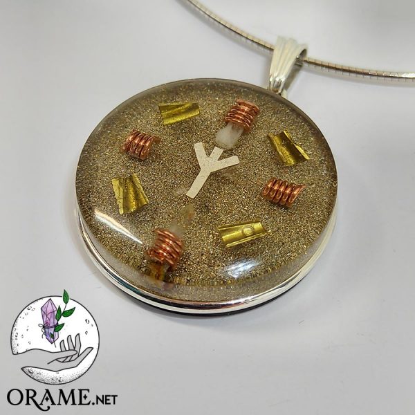 orgonite pendentif orgonite protection elhaz rune eolh talisman magique de protection orgonite en or cuivre orgonite haut de gamme 01
