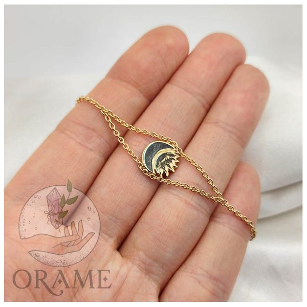 bracelet lune soleil bijou lune et soleil bracelet chaine or 04