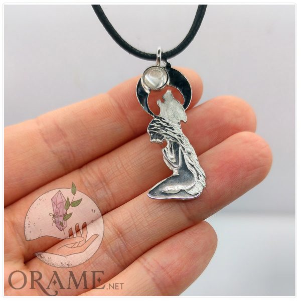 natif americain pendentif la loba pendentif loup argent pierre de lune véritable loup 04